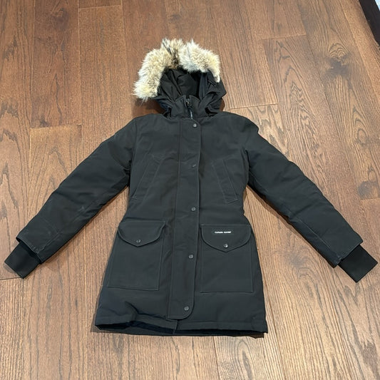 Canada Goose Women’s Black Fur Hooded Parka Size XS