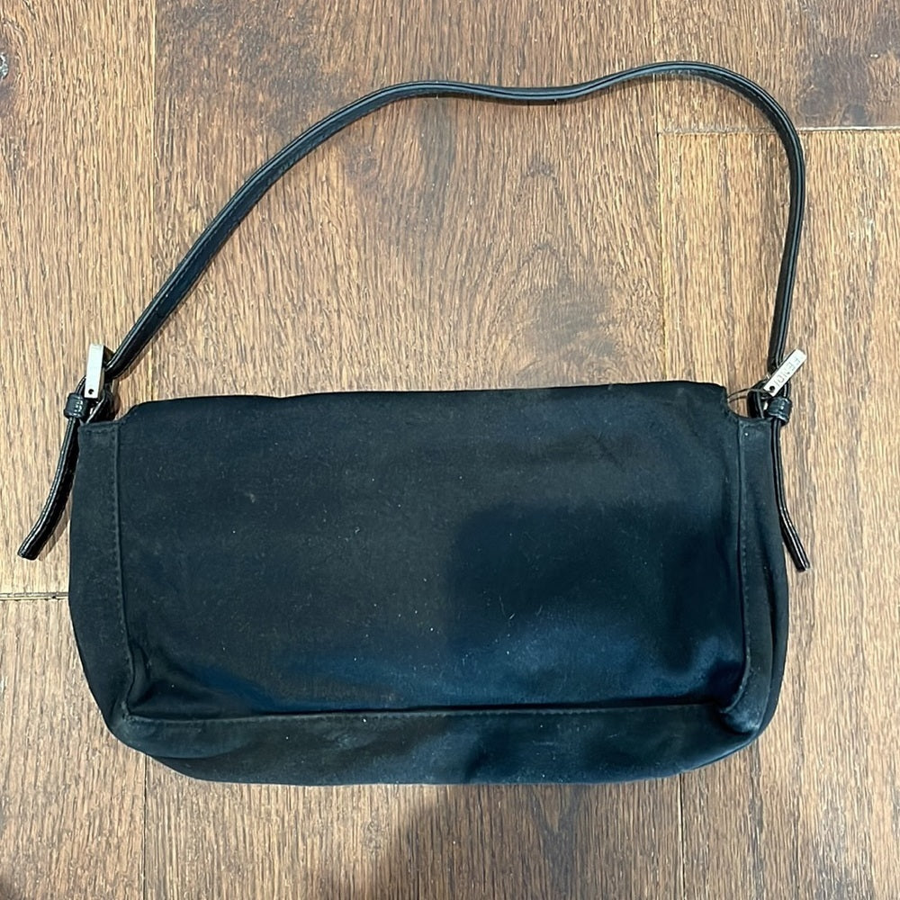 Fendi Black FF Logo Plate Baguette