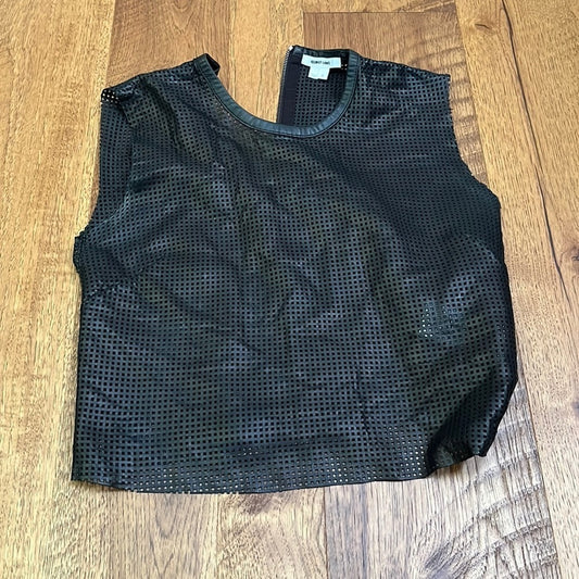 Helmut Lang Women’s Black Perforated See Through Leather Tank Size S