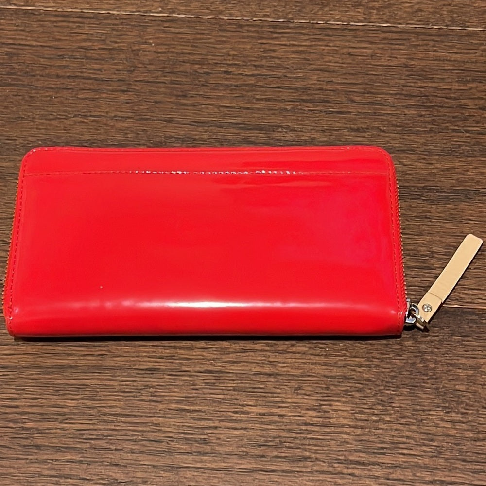 Kate Spade Red Patent Zip Around Wallet