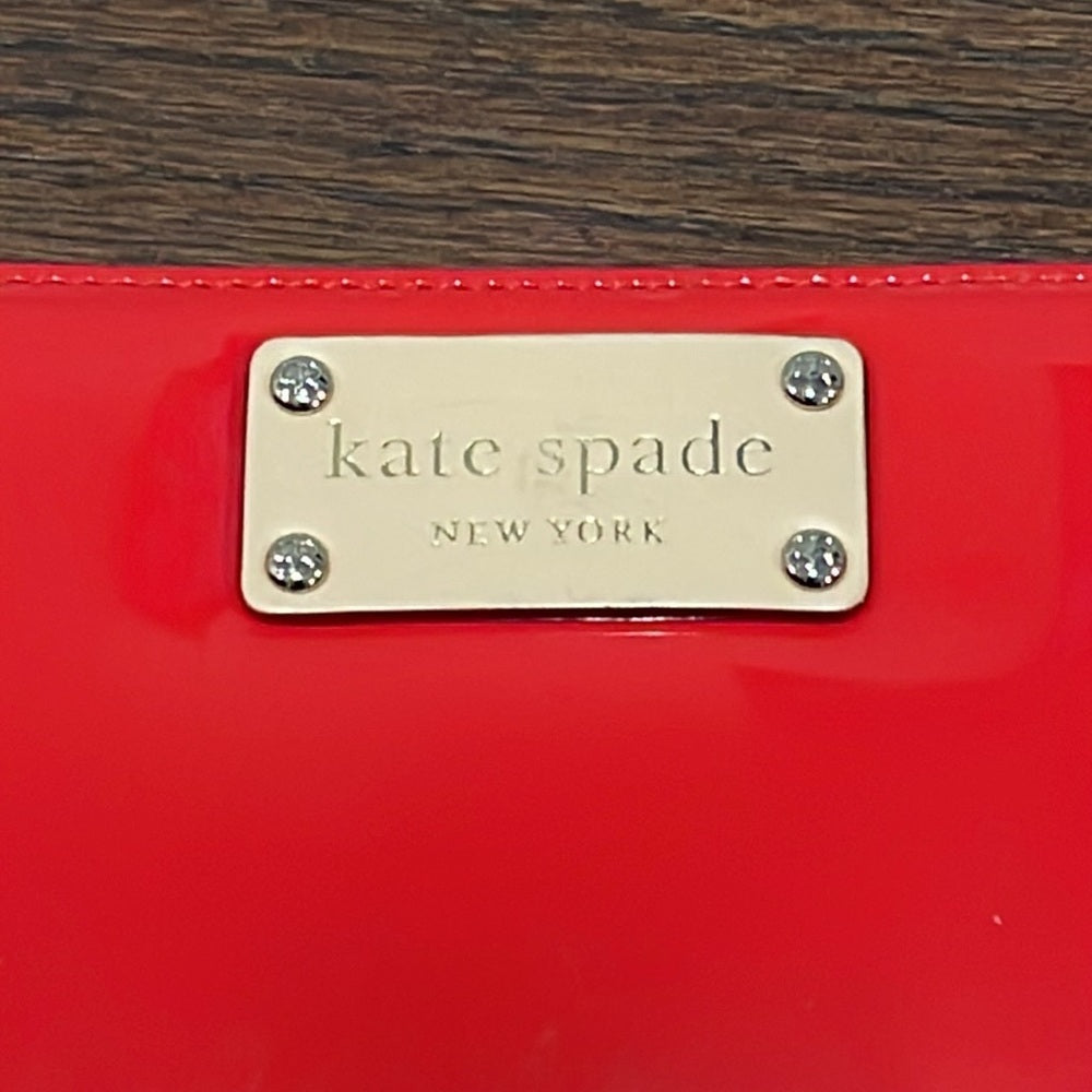 Kate Spade Red Patent Zip Around Wallet