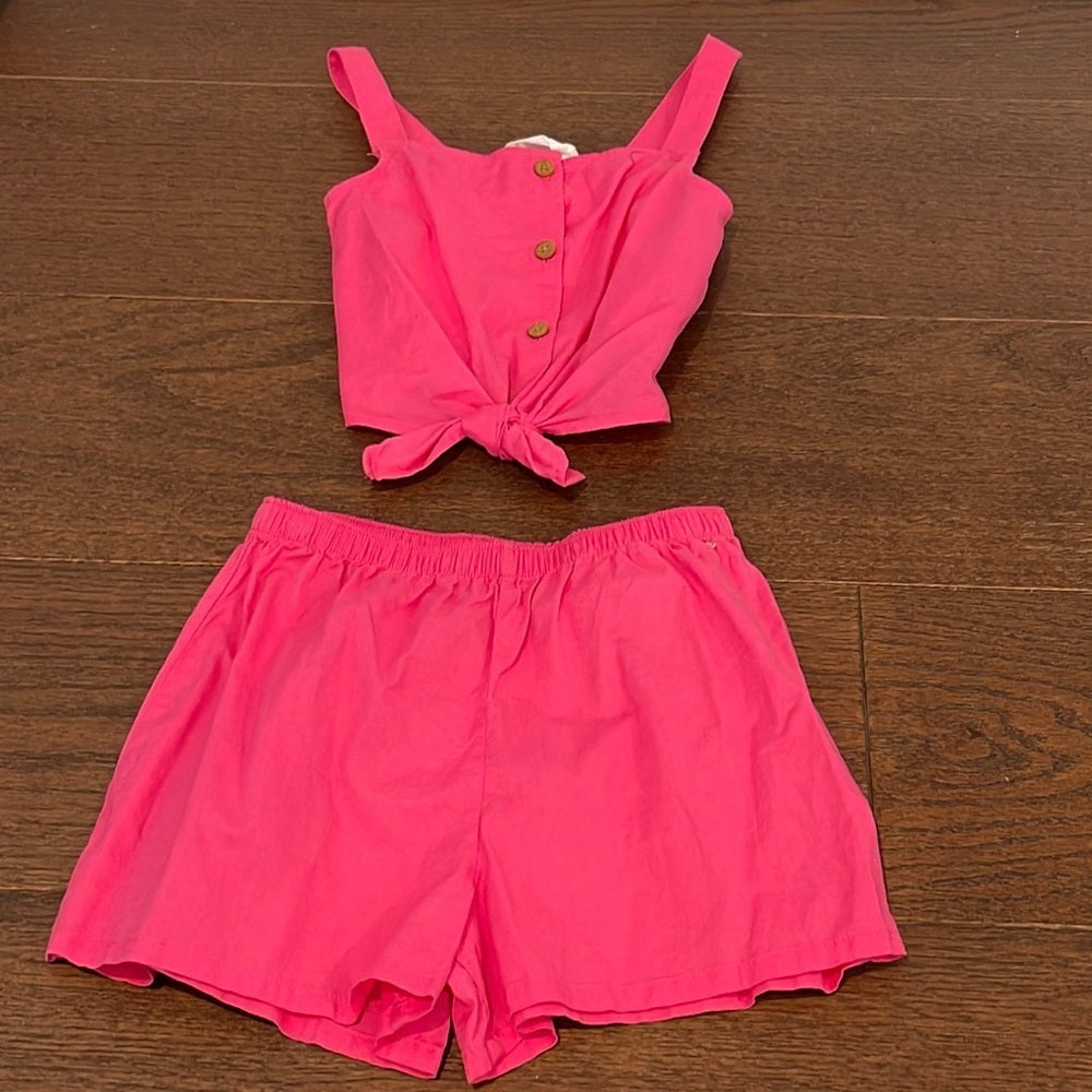 NWT H&M Girls Pink 2 Piece Shorts Set Size 5/6