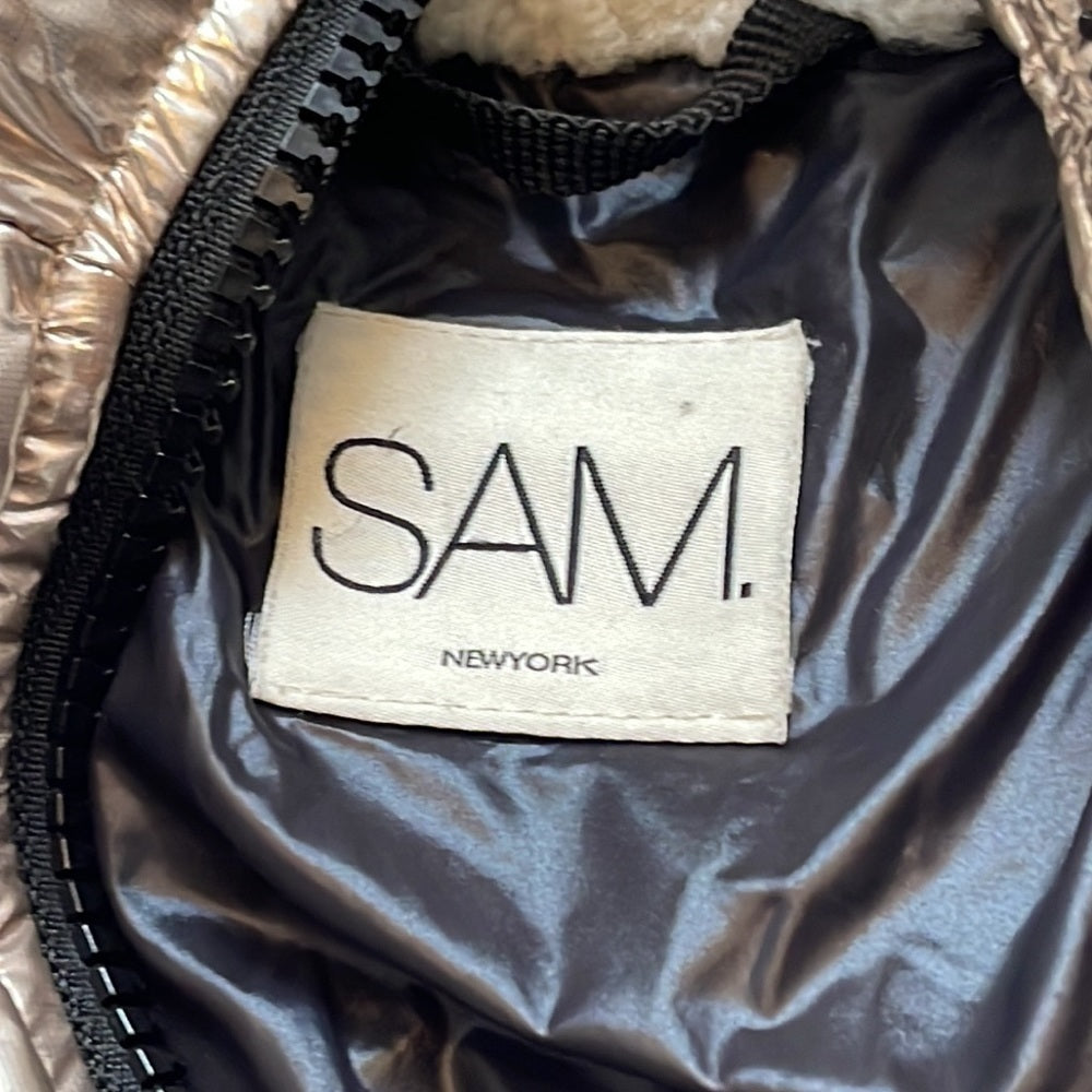 SAM Girls Gold and Shearling Winter Puffer Jacket Size 10