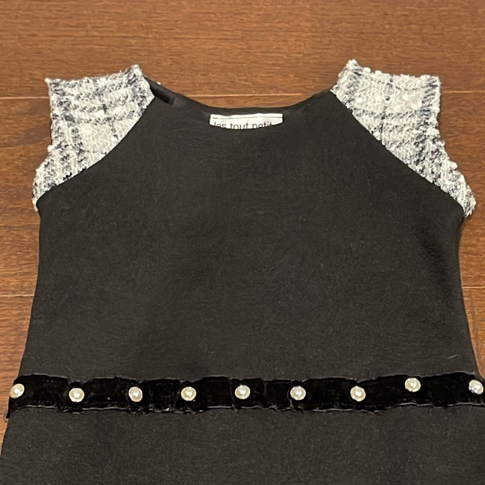 Les Tout Petitis Girls Black Dress Size 6