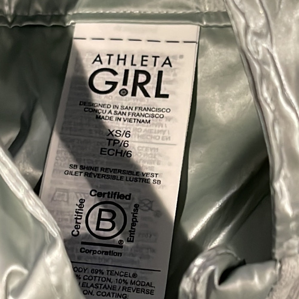 Athleta Girl x Simone Biles Green Vest Size XS 6