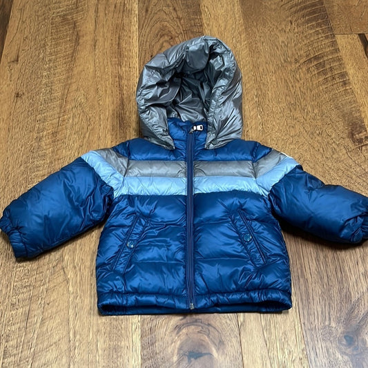 Moncler Boys Blue Puffer Jacket Size 6-9 Months