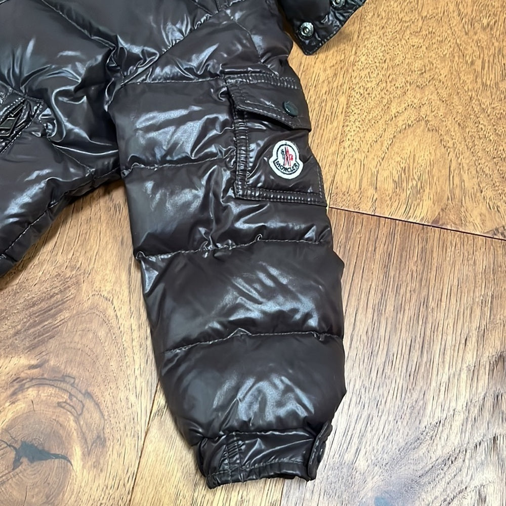 Moncler Girls Maya Water Resistant Brown Down Puffer Jacket Size 2 - 92cm