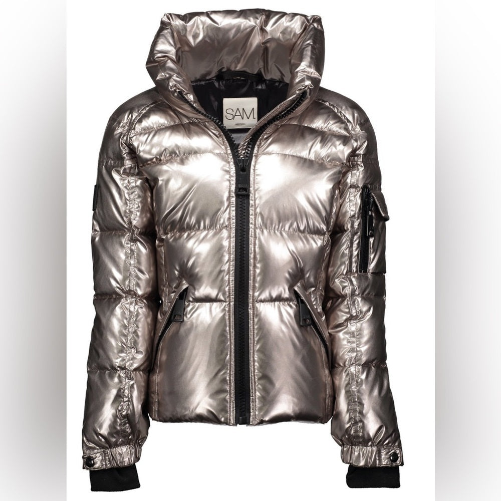 SAM Girls Metallic Puffer Jacket Size 14