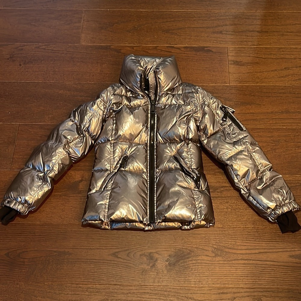 SAM Girls Metallic Puffer Jacket Size 14