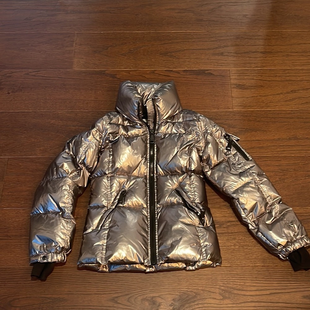 SAM Girls Metallic Puffer Jacket Size 14