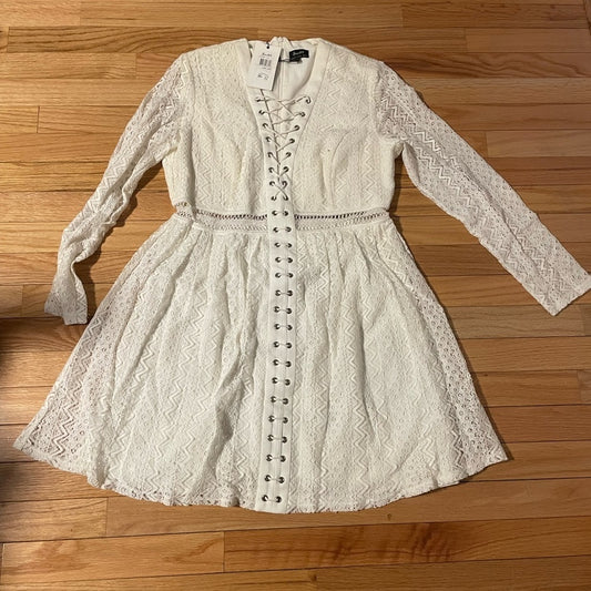 Nwt Bardot White Lace Long Sleeve Dress Size Large