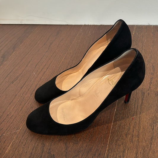 Christian Louboutin Women’s Black Suede Round Toe Pumps Size 41/11