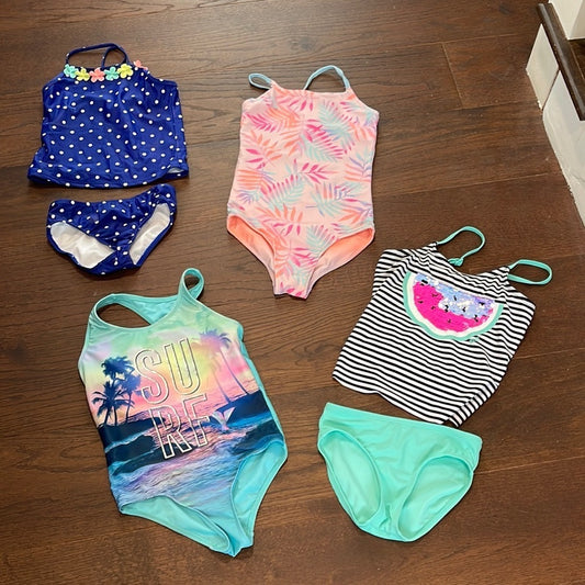 Girls Bundle of Bathing Suits Size 8