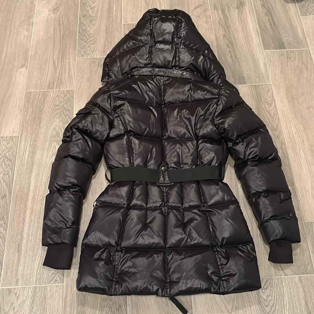 SAM. Girls Black Soho Belted Down Puffer Jacket Size 12