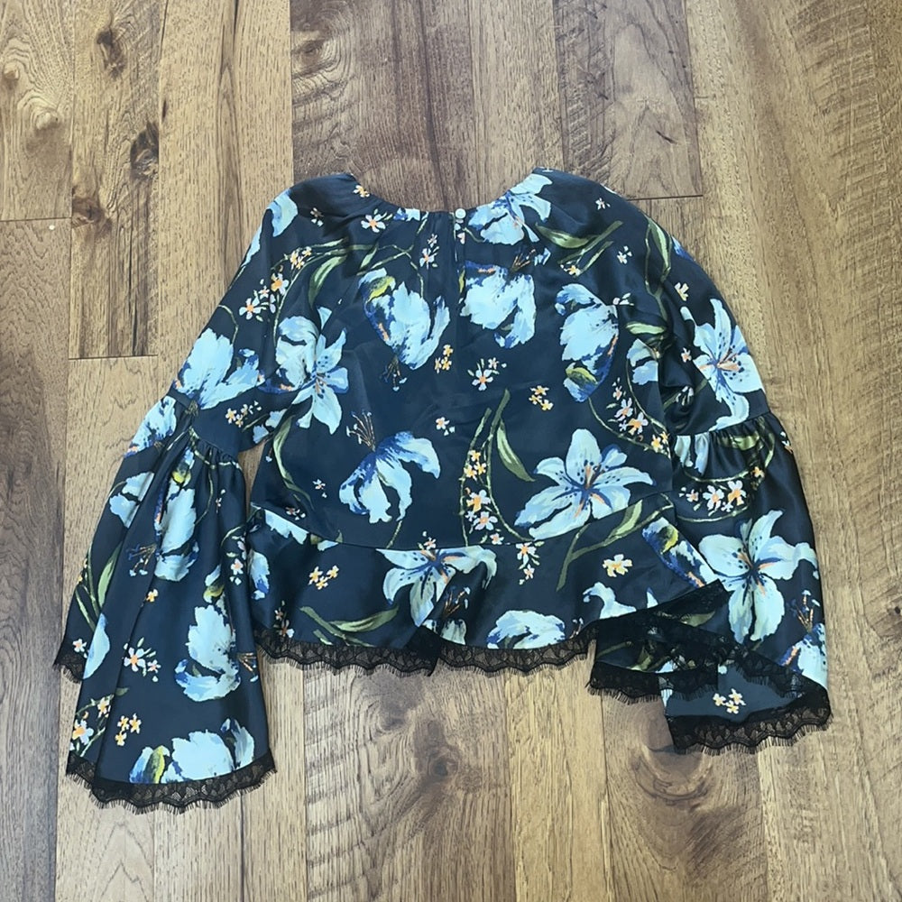 5à7 Woman’s Floral Silk Top Size XS