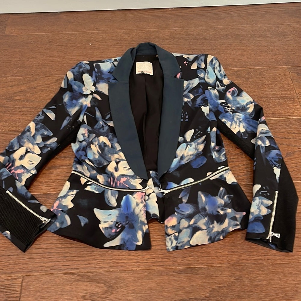 Rebecca Taylor Women’s Black Floral Blazer Size 4