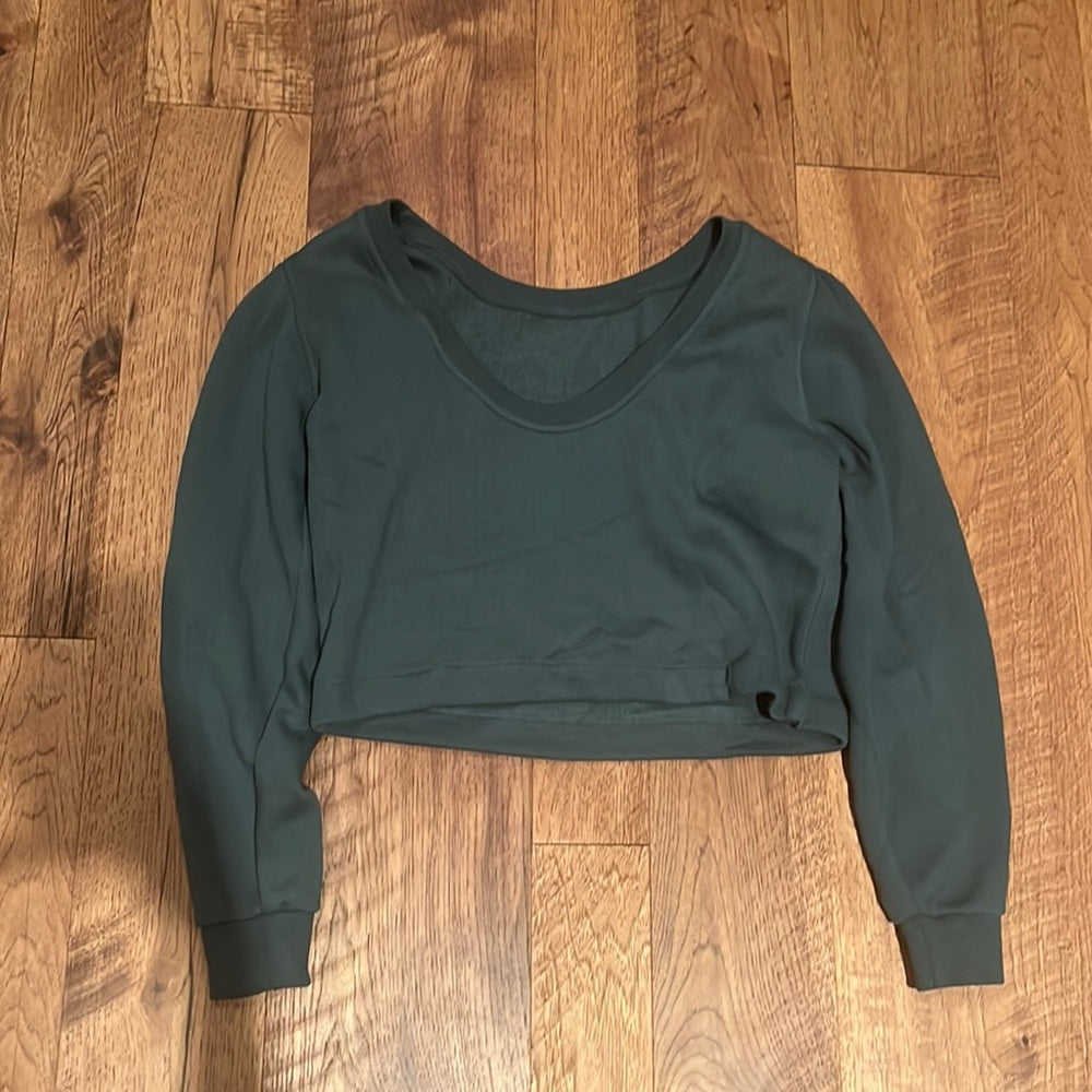 ba&sh Woman’s Green Cropped Crewneck Size 0