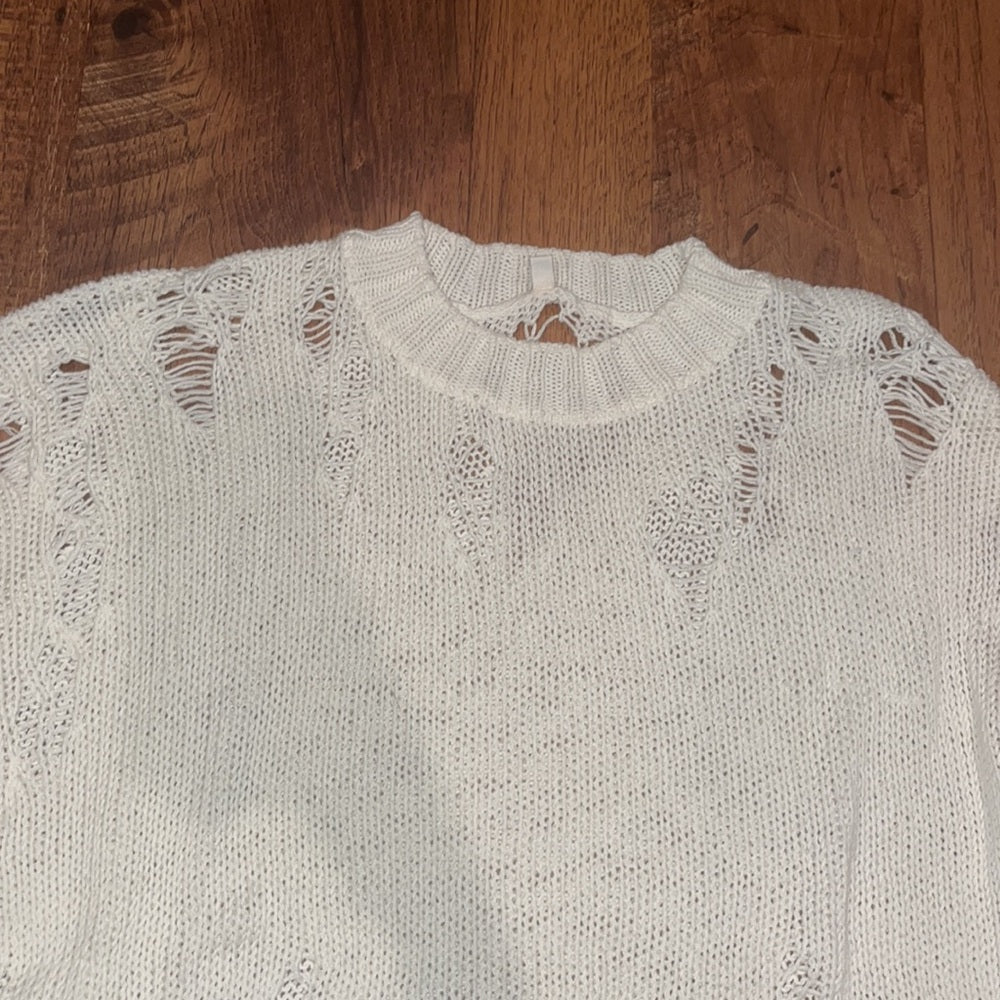 R13 Woman’s White Distressed Sweater Size XS