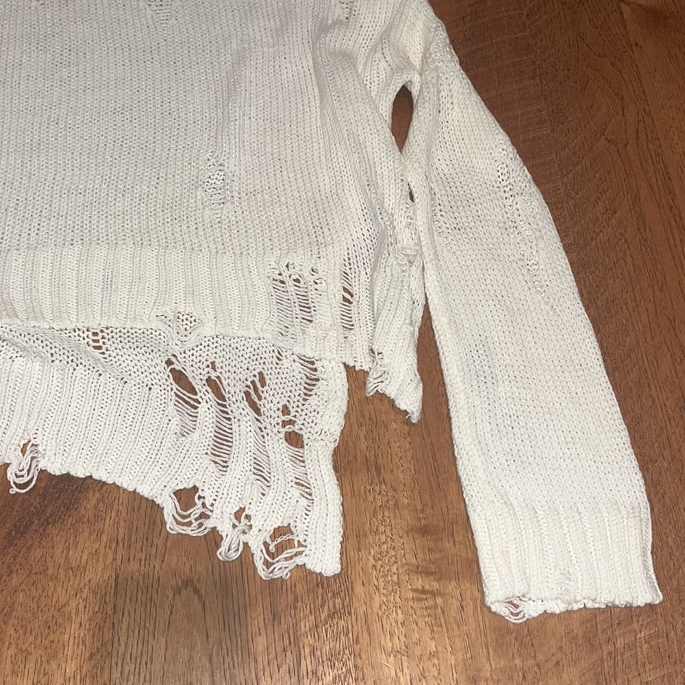 R13 Woman’s White Distressed Sweater Size XS