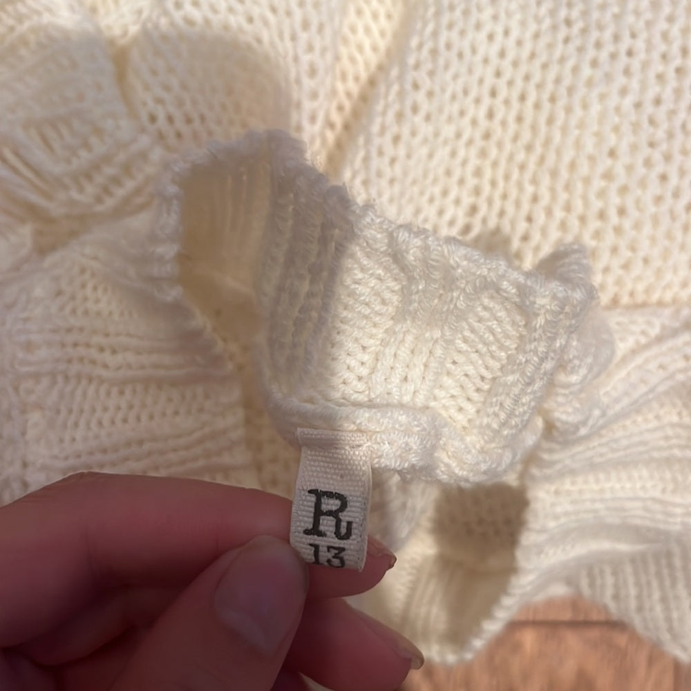 R13 Woman’s White Distressed Sweater Size XS