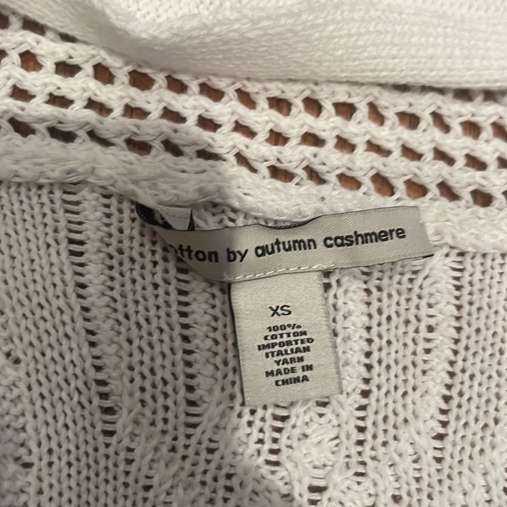 Cotton by Autumn Cashmere Woman’s White Cardigan Size XS