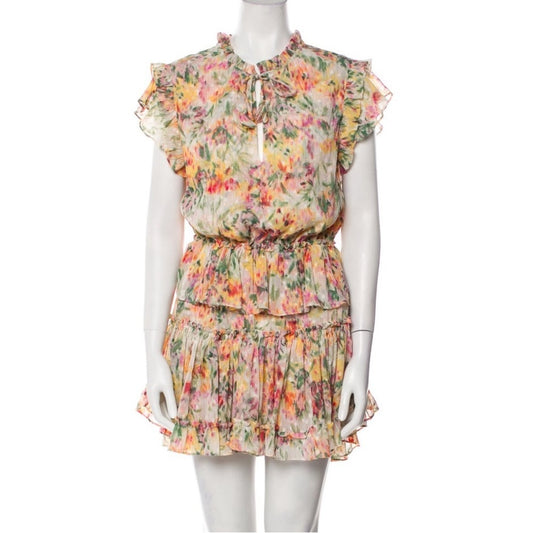 Misa Los Angeles Women’s Floral Printed Ruffled Dress Size S