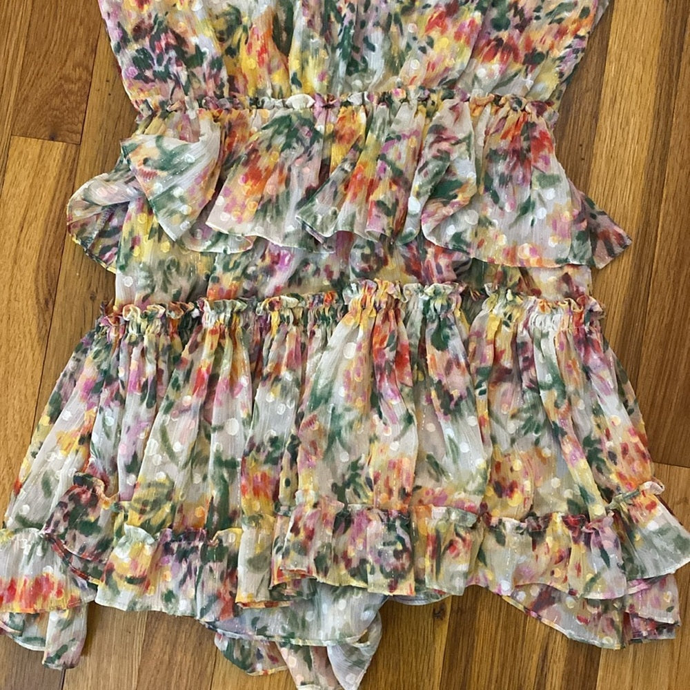 Misa Los Angeles Women’s Floral Printed Ruffled Dress Size S