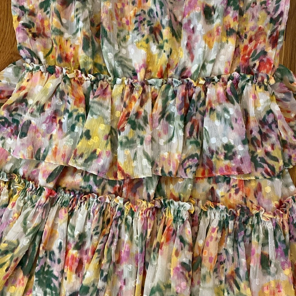 Misa Los Angeles Women’s Floral Printed Ruffled Dress Size S