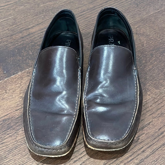 Prada Men’s Brown Slip On Dress Shoes Size 7.5