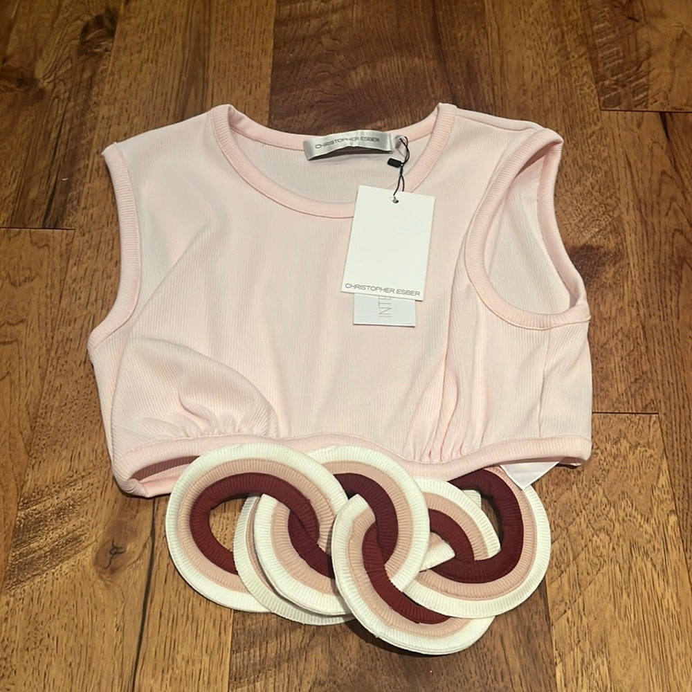 NWT Christopher Esber Woman’s Blush Crop Top Size 8