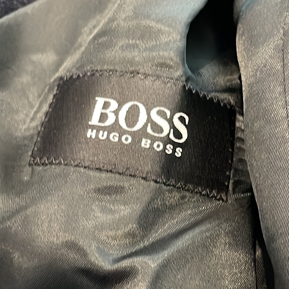 Hugo Boss Navy Wool Long Jacket