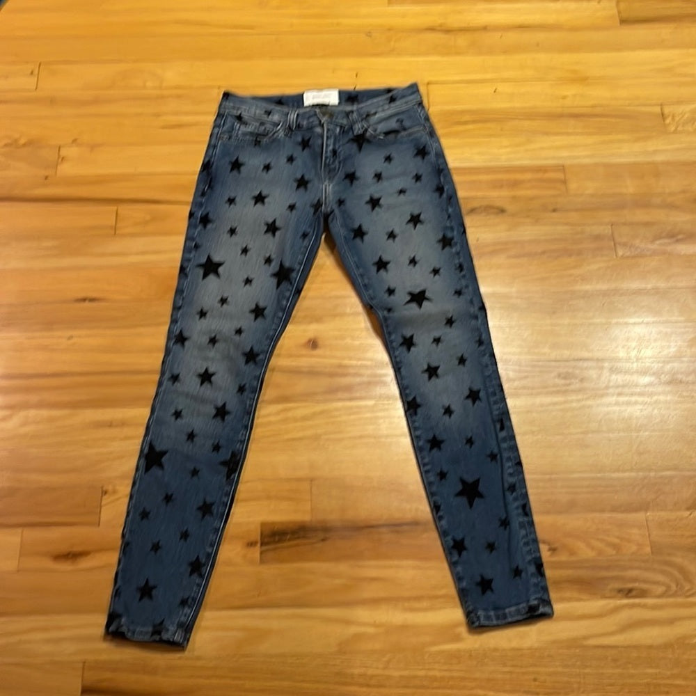 Womens Current/Elliott Jeans with Black Stars High Waisted Size 25