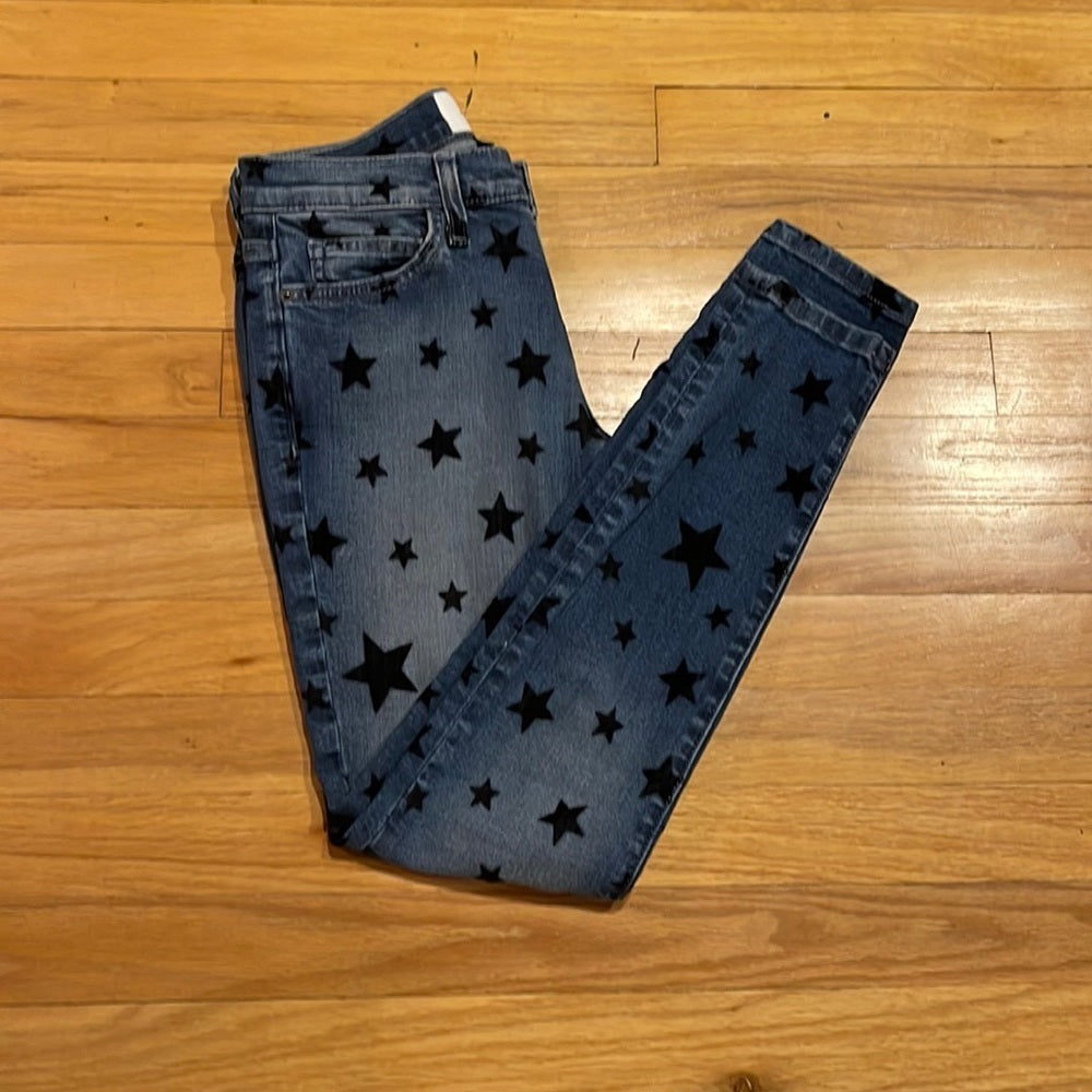 Womens Current/Elliott Jeans with Black Stars High Waisted Size 25