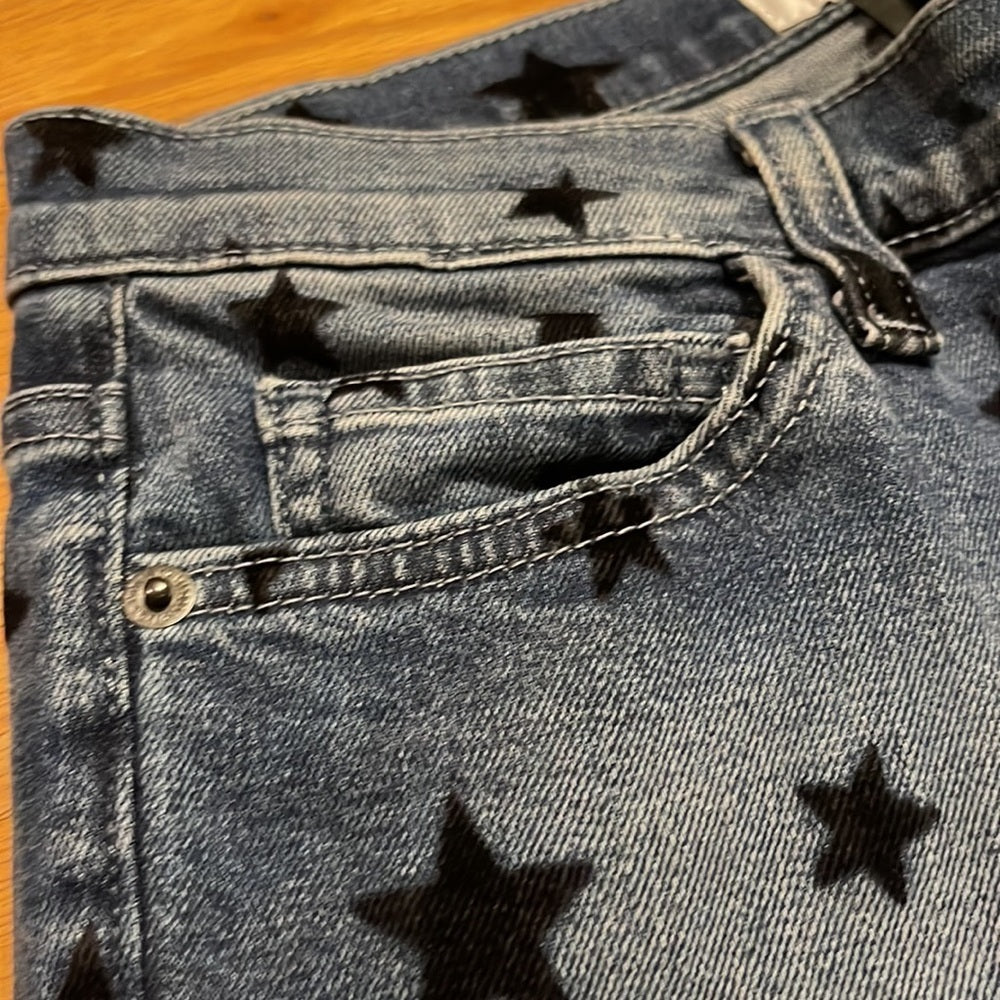 Womens Current/Elliott Jeans with Black Stars High Waisted Size 25