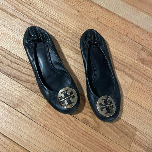 Tory Burch Reva Black Ballet Flats Size 7.5