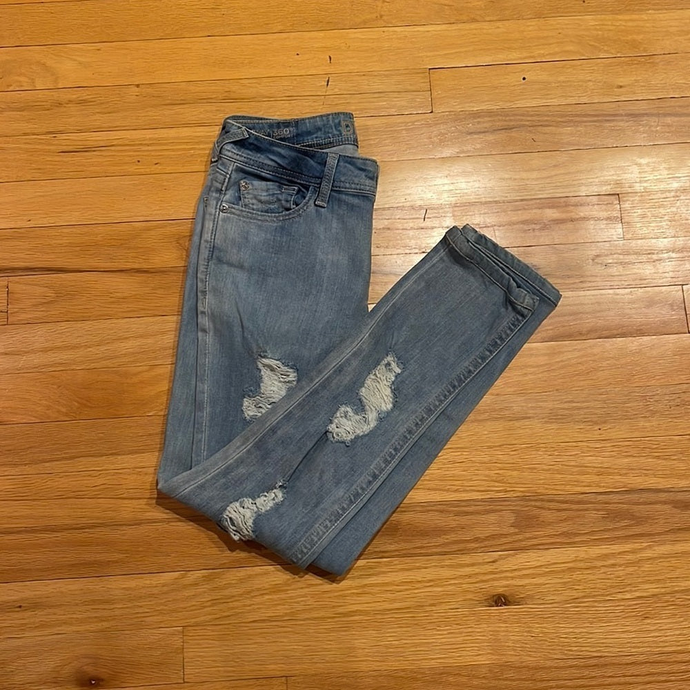 Womens DL1961 Light Washed Distressed High Rise Jeans Size 25