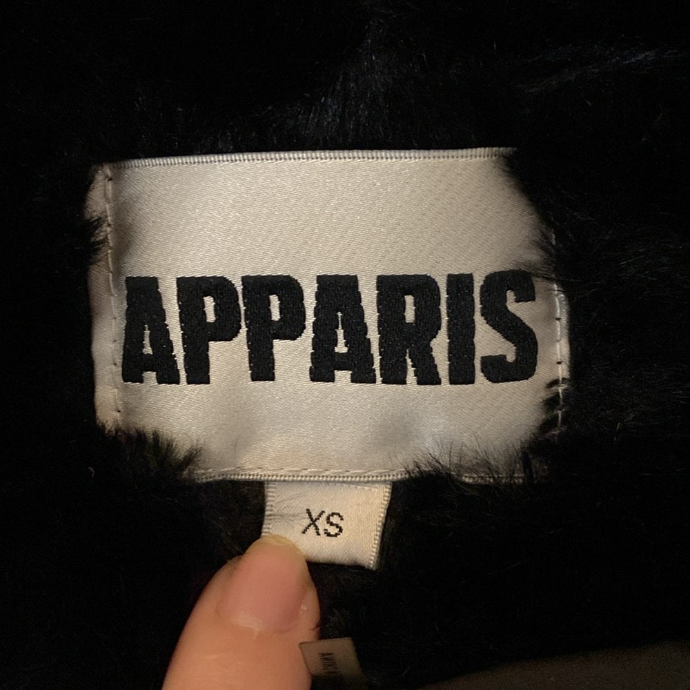 Apparis Women’s Black Fur Hooded Jacket Size XS