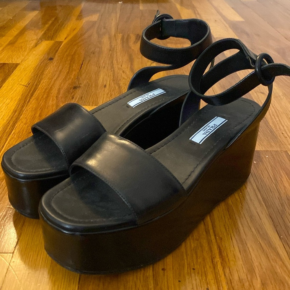 Prada Women’s Black Platform Sandals Size 37