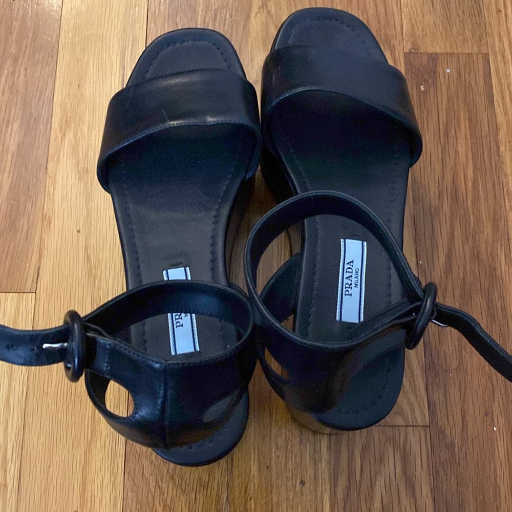 Prada Women’s Black Platform Sandals Size 37