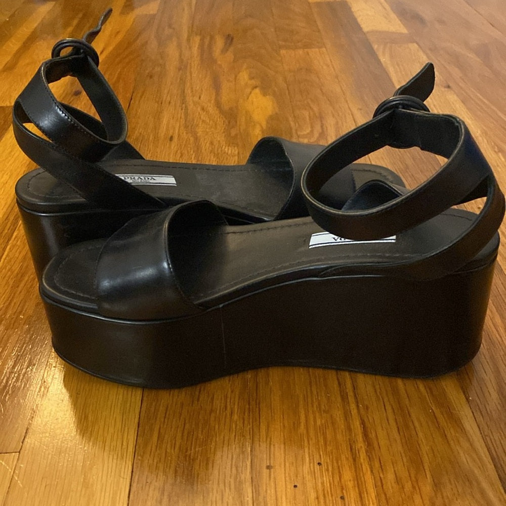 Prada Women’s Black Platform Sandals Size 37