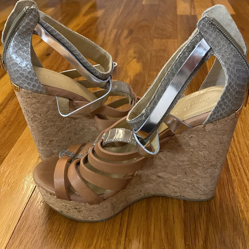 Jimmy Choo Women’s Brown and Gray Wedge Heels Size 37.5