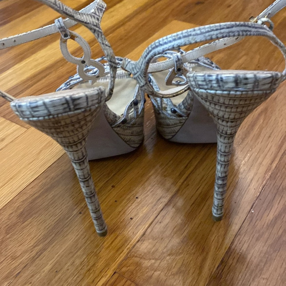 Sergio Rossi Women’s Gray Snakeskin Heels Size 37.5