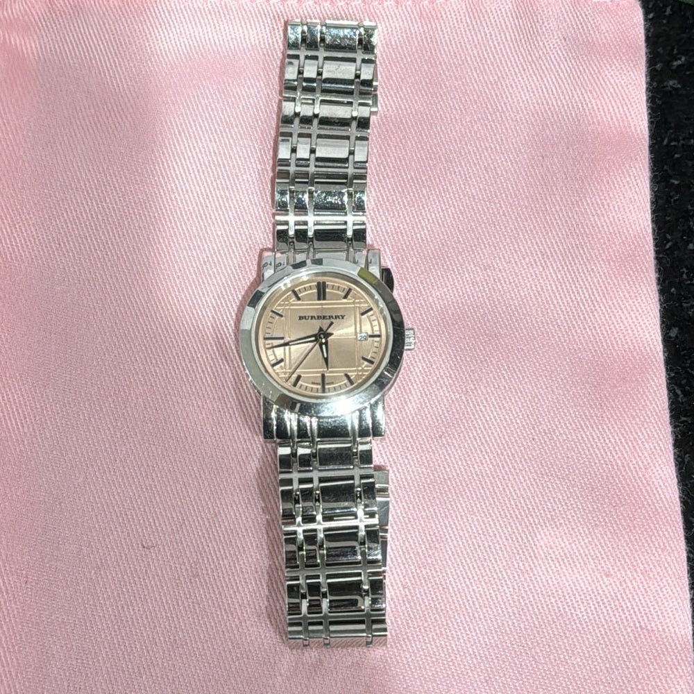 Burberry Women’s Stainless Steel and Pink Face Watch