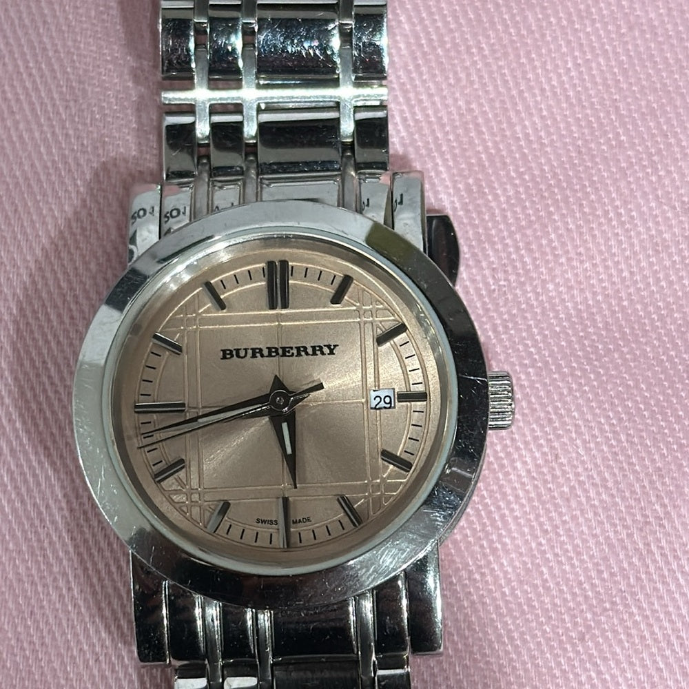 Burberry Women’s Stainless Steel and Pink Face Watch