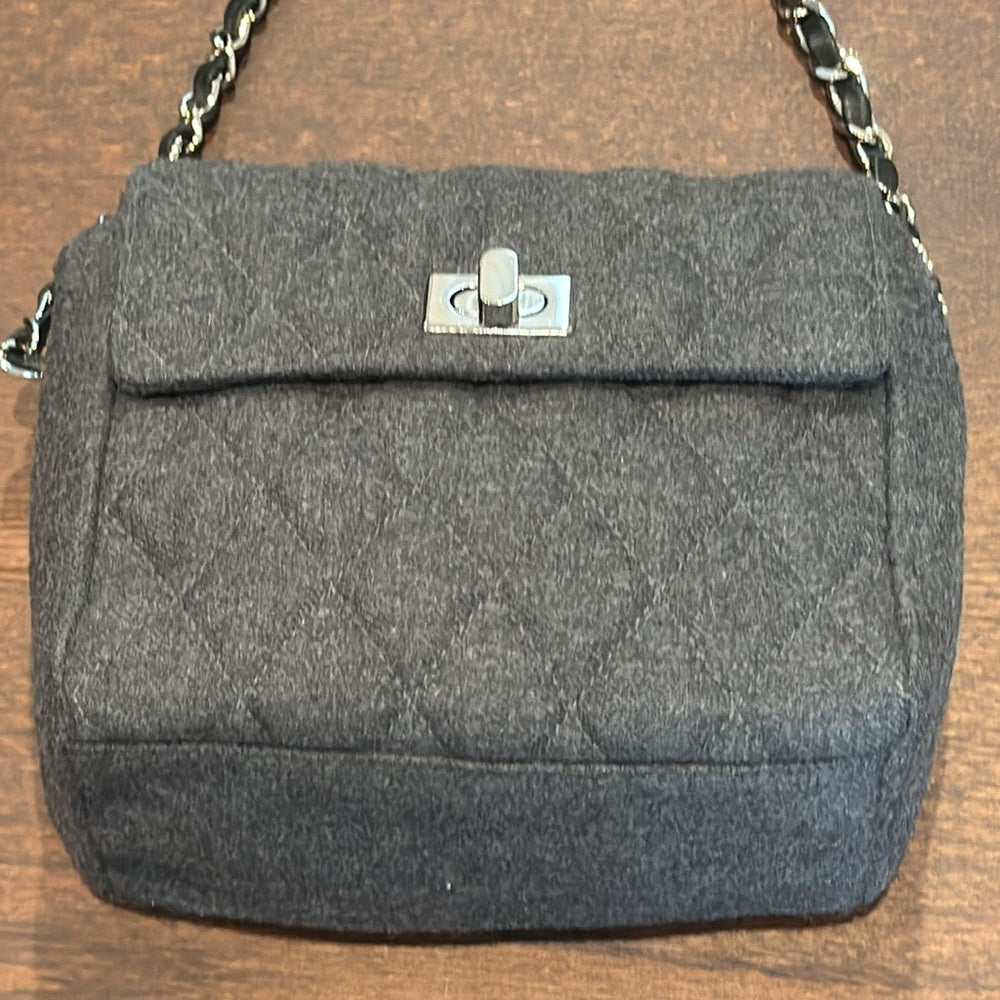 Neiman Marcus Collection Grey Quilted Crossbody Bag