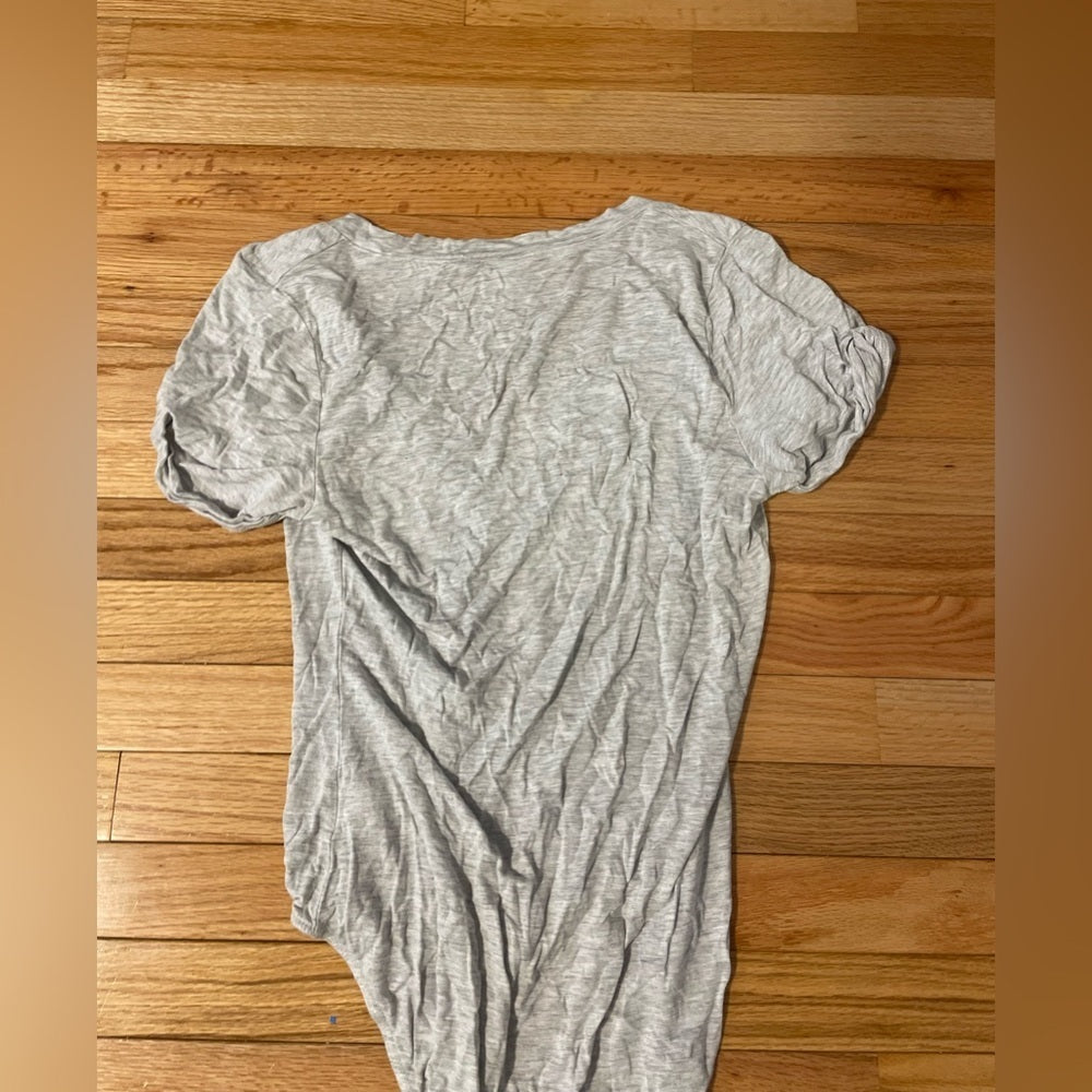 Free People Grey V-Neck Bodysuit Size Large