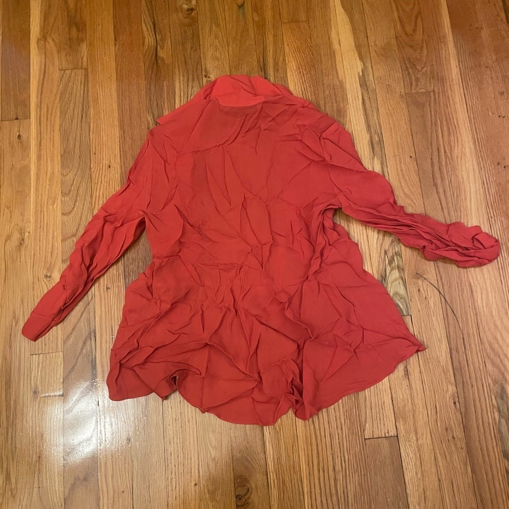 Alice + Olivia Red Button Down Long Sleeve