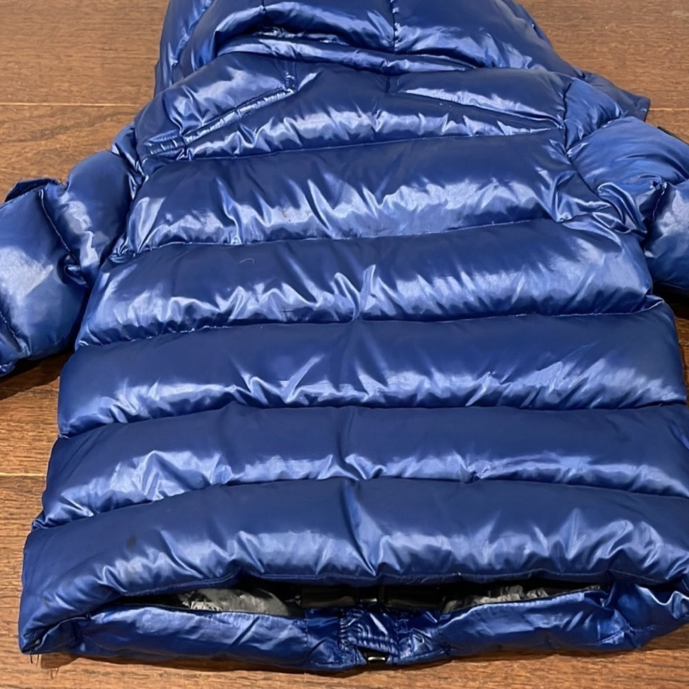 Sam Navy and Black Boys Hooded Down Jacket Size 6