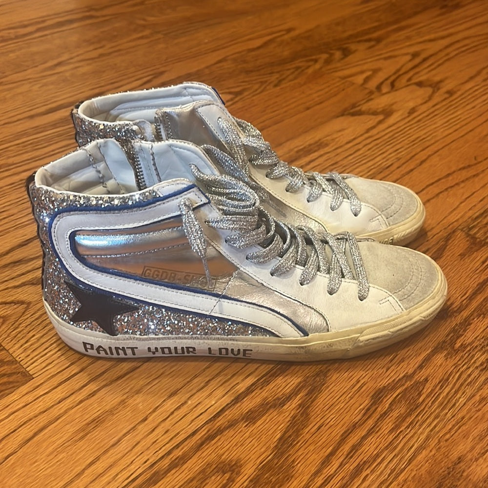 Golden Goose Slide Woman’s Sparkle Sneakers Size 39/9