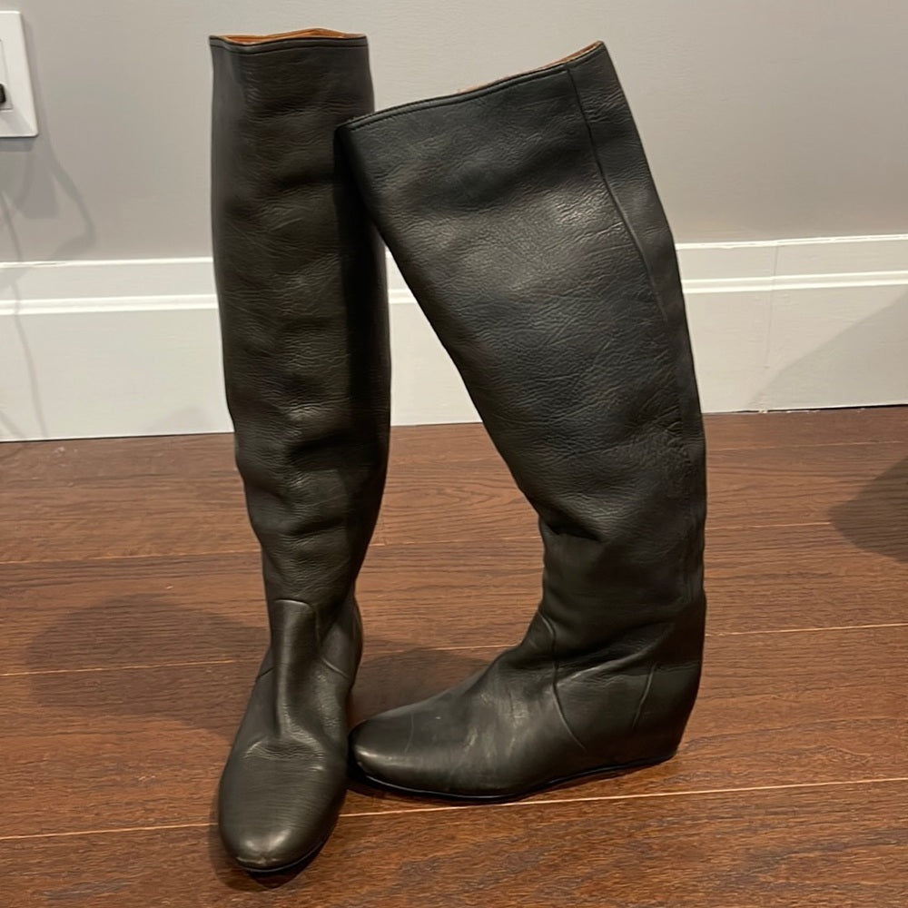 Vero Cuoio Black Women’s Tall Wedge Boots Size 5.5